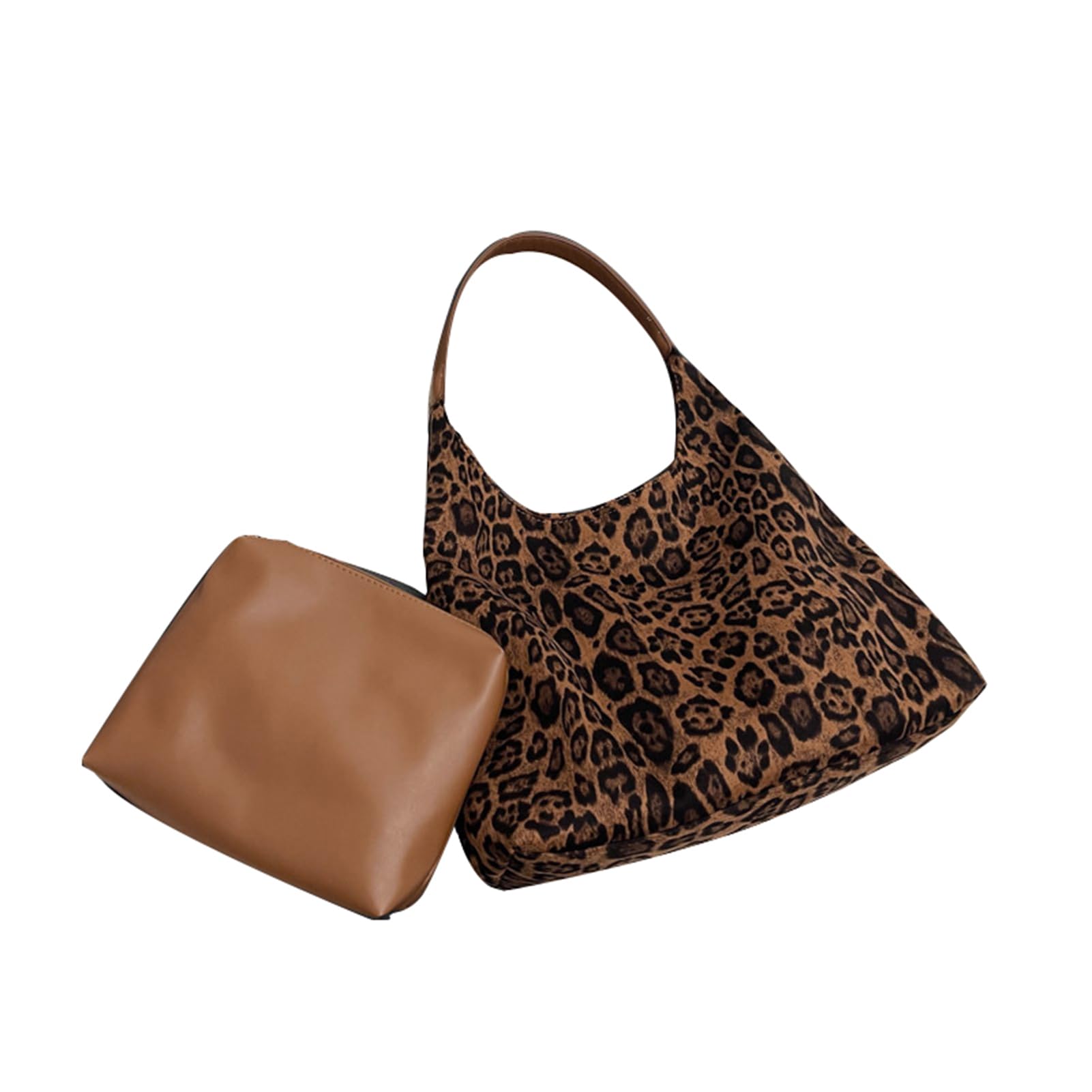 Suede Hobo Purse for Women Trendy Slouchy Shoulder Bag 2Pcs Set