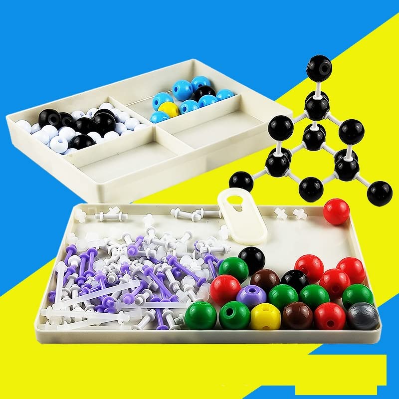 Kit de modelo molecular de química, juego de estudiantes o profesores para aprendizaje de química orgánica e inorgánica, motiva el aprendizaje del entusiasmo y eleva la imaginación espacial (STYLE05)