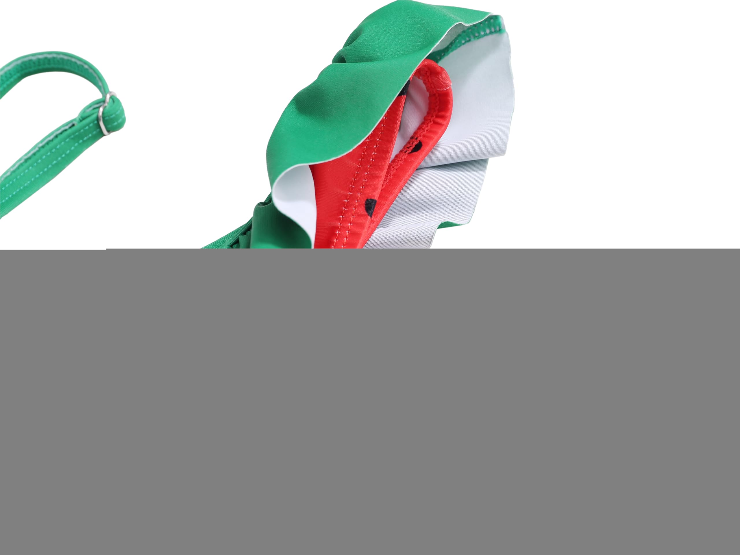 LIZENS Two-Pieces Girls Swimsuit Watermelon Printed Bikini Sets Ruffle Girls Bathing Suit(BL061,3-4T)