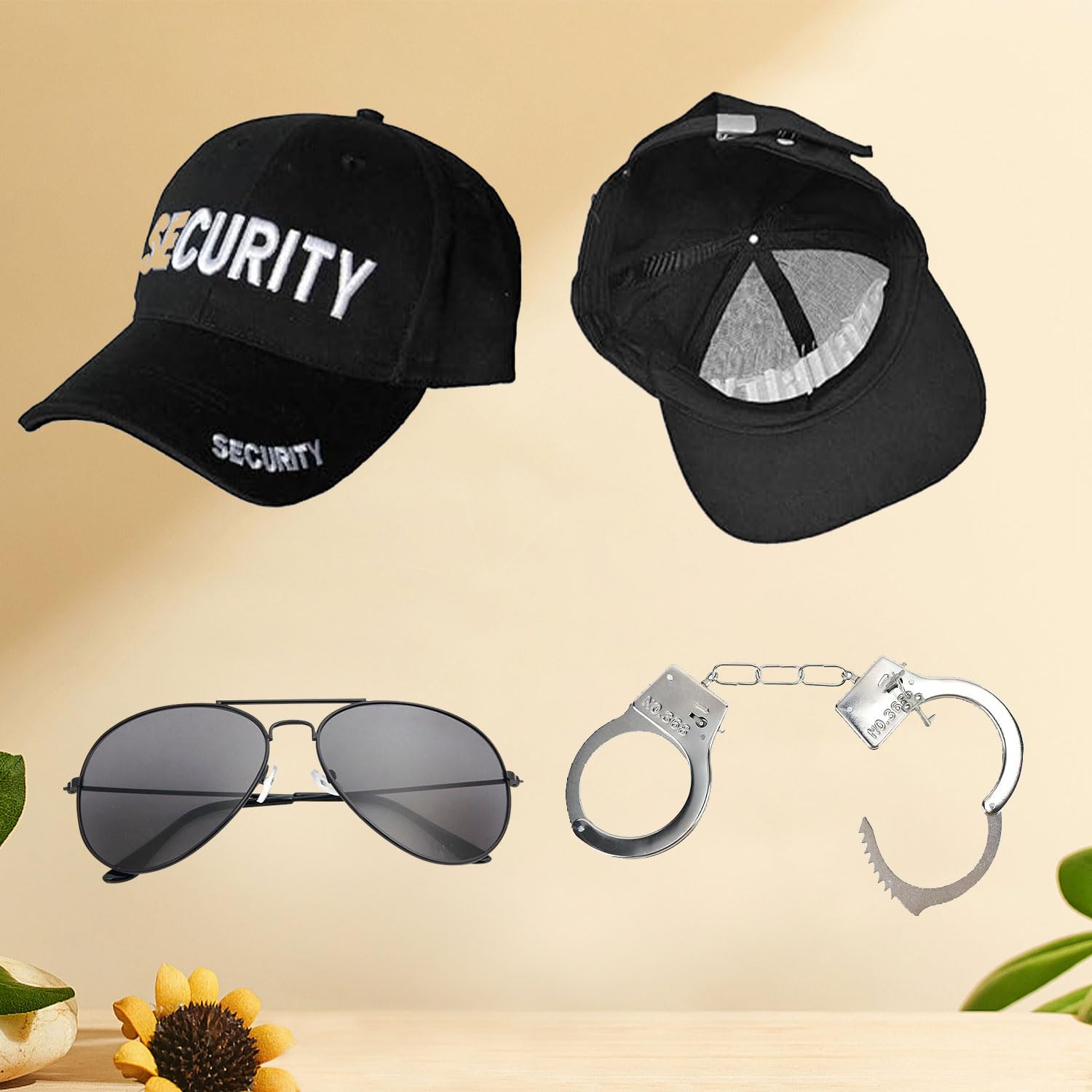 RmKbe 3pcs Adult SWAT Police Set Police Baseball Hat Sunglasses Handcuffs Police Fancy Dress Costume Role Play Cosplay Party for Unisex Adult - Image 2
