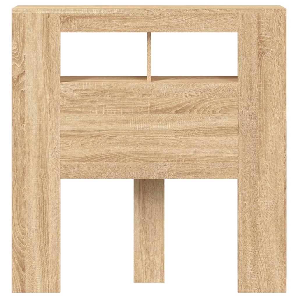 Refined Cabecero con LED Cabecera con Almacenaje Cabezal de Cama Cabecero para Dormitorio Madera ingeniería Roble Sonoma 100x18,5x103,5 cm