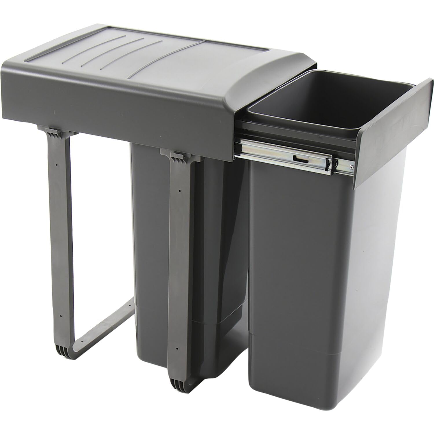 EKOTECH Einbau-Abfallsammler Mega 45 2 x 26 Liter Kunststoff Grau