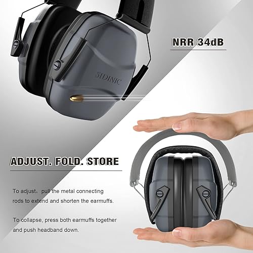 Miniatura 3 de ucho Protección auditiva delgada de 34 dB  Orejeras de diseño especial, peso más ligero y máxima protección auditiva