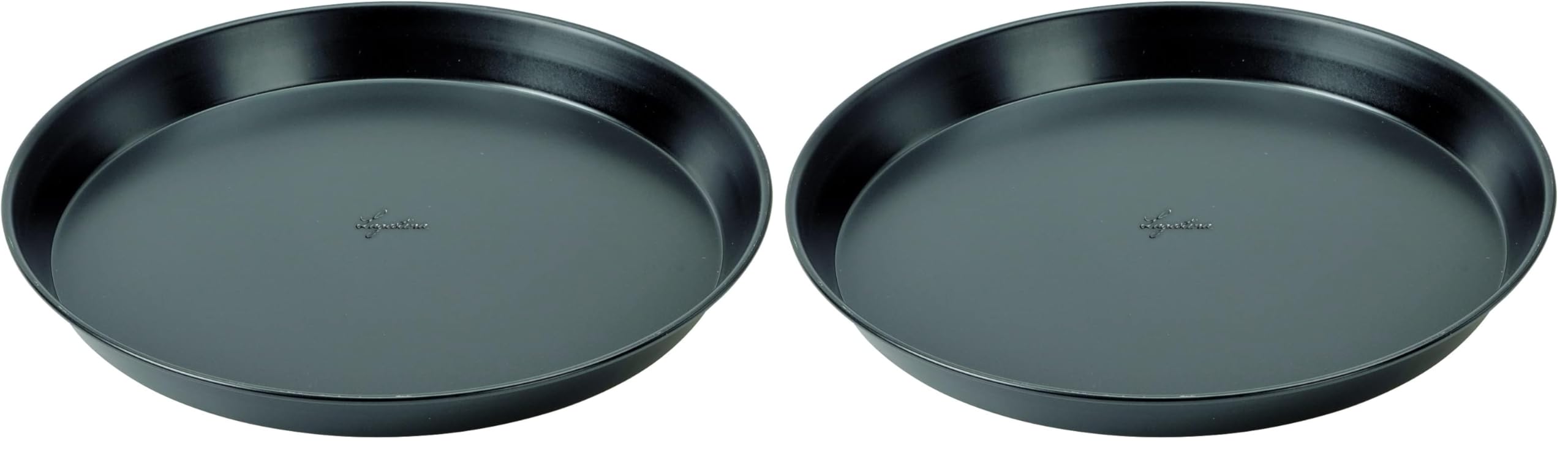 Plat à pizza moule acier anti-adhésif Lagostina Gustosa plaque de cuisson four ronde de 32 cm noir