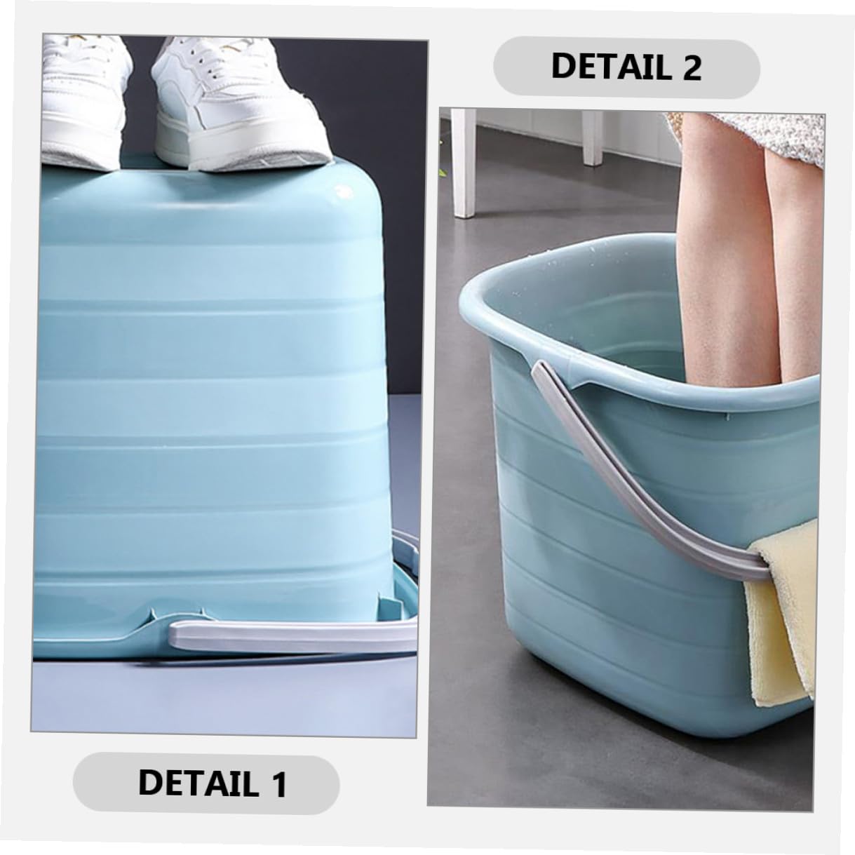 VILLCASE Secchio Capacità Resistente per Acqua Plastica Rettangolare Manico per Domestico per Famiglie e Hotel