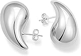 Aucuu Chunky Ohrringe, 18k Ohrringe Dupes fÃ¼r Damen, Hypoallergene Waterdrop Earrings, Creolen Ohrringe, Modeschmuck Ohrringe fÃ¼r Frauen und MÃ¤dchen Geschenke Silber