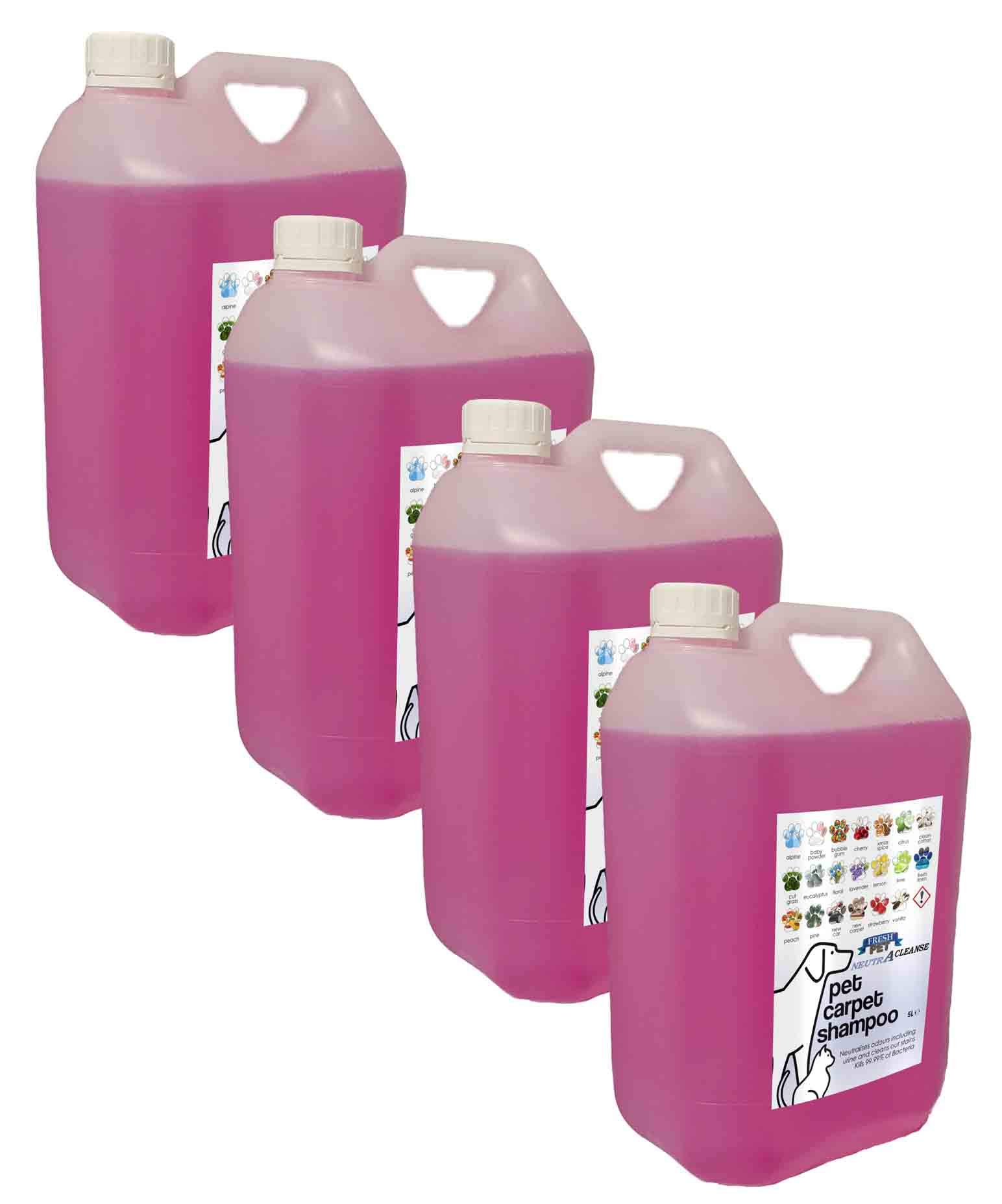 NEUTRACLEANSE Fresh Pet Carpet Shampoo - made to tackle Pet Odour - 20L (4 x 5L) Range (BUBBLEGUM)