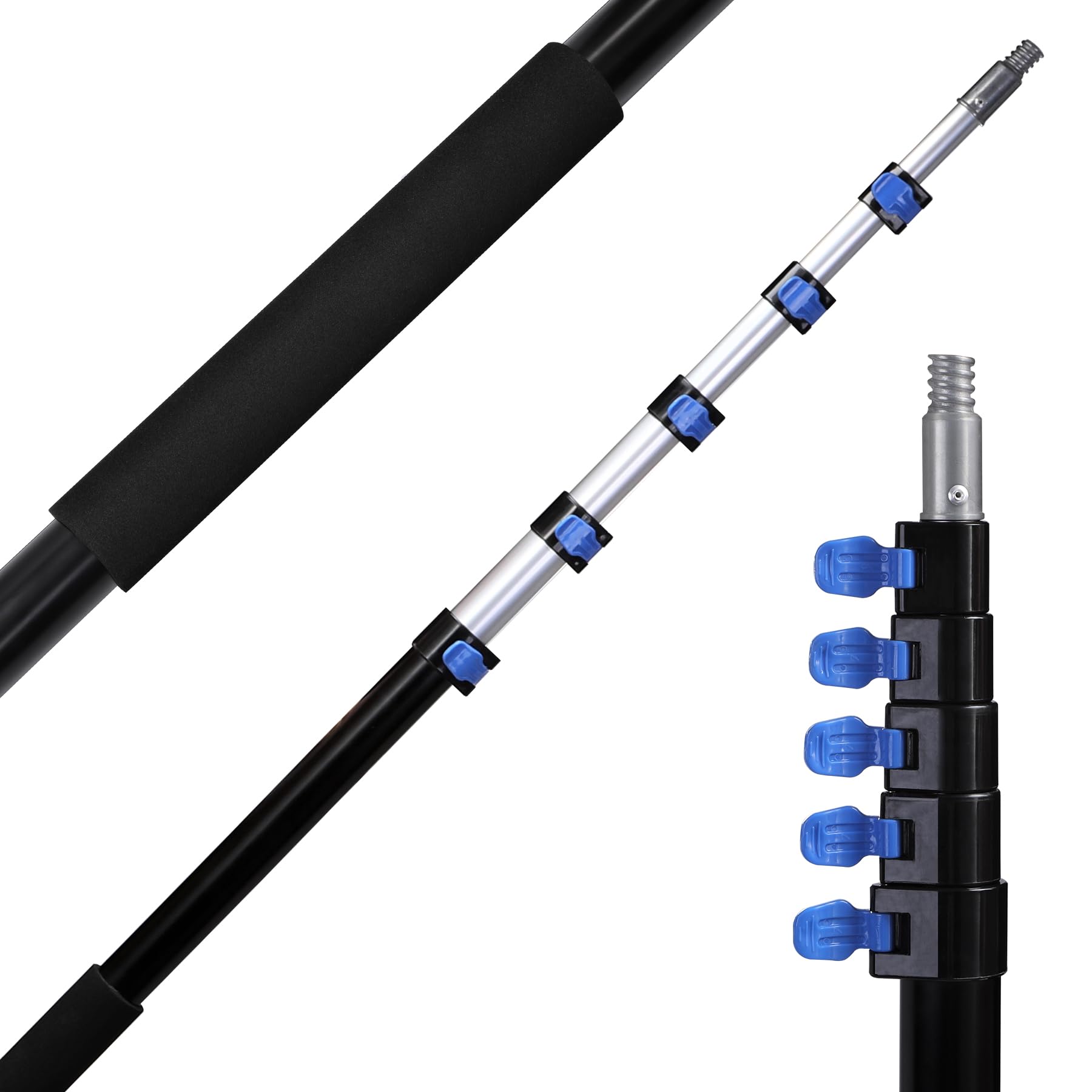 campMax Multi-Purpose 22ft Extension Pole, Lightweight Durable Aluminum Alloy Telescopic Pole for High Ceilings Window Cleaning Paint Roller — image 1