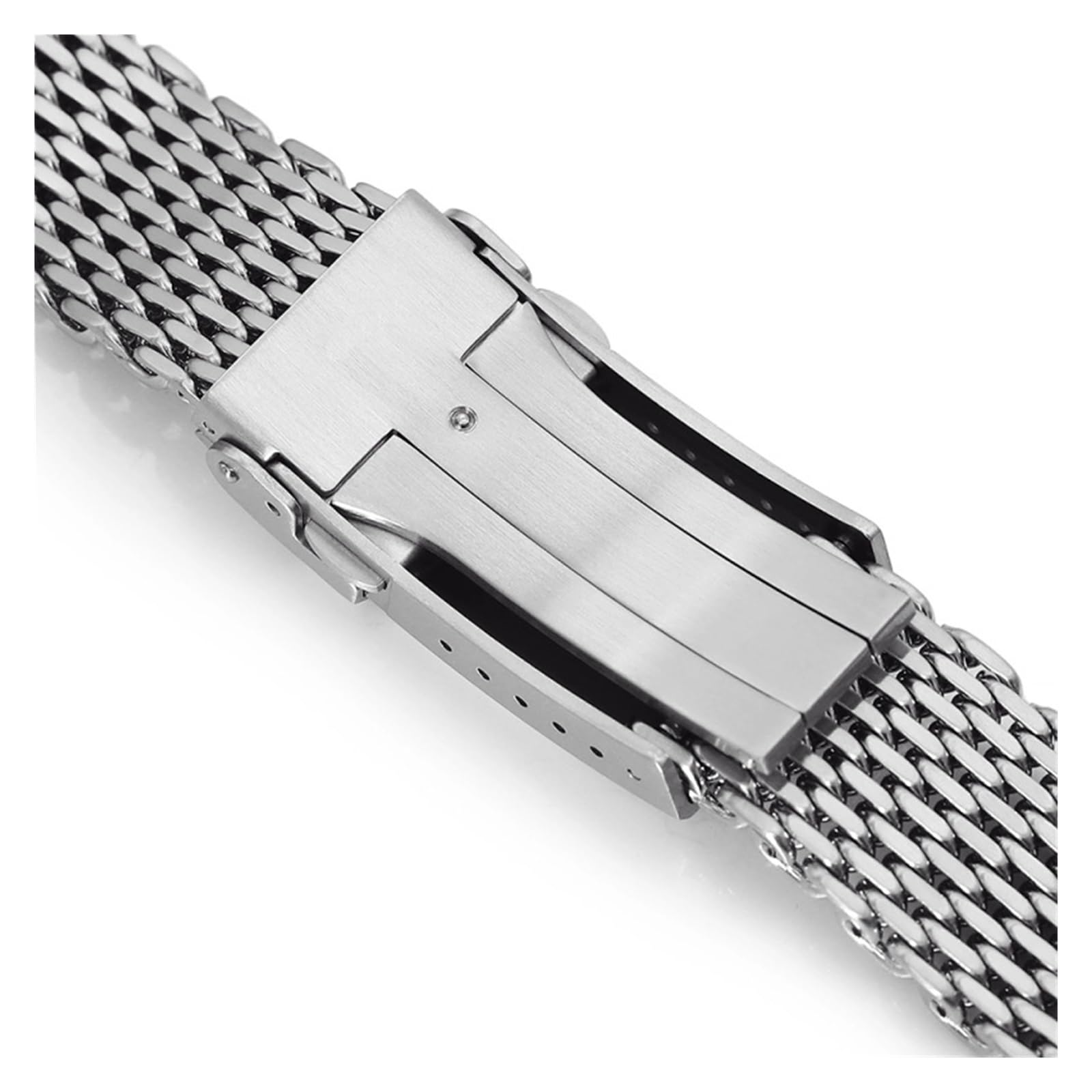 XILILHC Accessoires De Bracelet De Montre À Double Boucle Solide En Acier Inoxydable Milanais