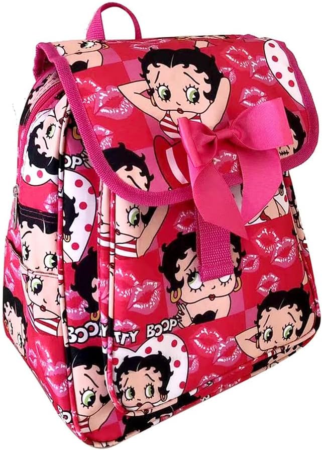 Canvas 13" Height Backpack with Ribbon (Pink)