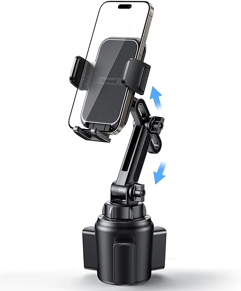 Lamicall Cup Phone Holders for Your Car, [Thick Cases Friendly] Universal Adjustable Car Cell Phone Mount for Truck Golf Cart iPhone 17 16 Galaxy S25 Ultra and All 4"-7" Smartphones