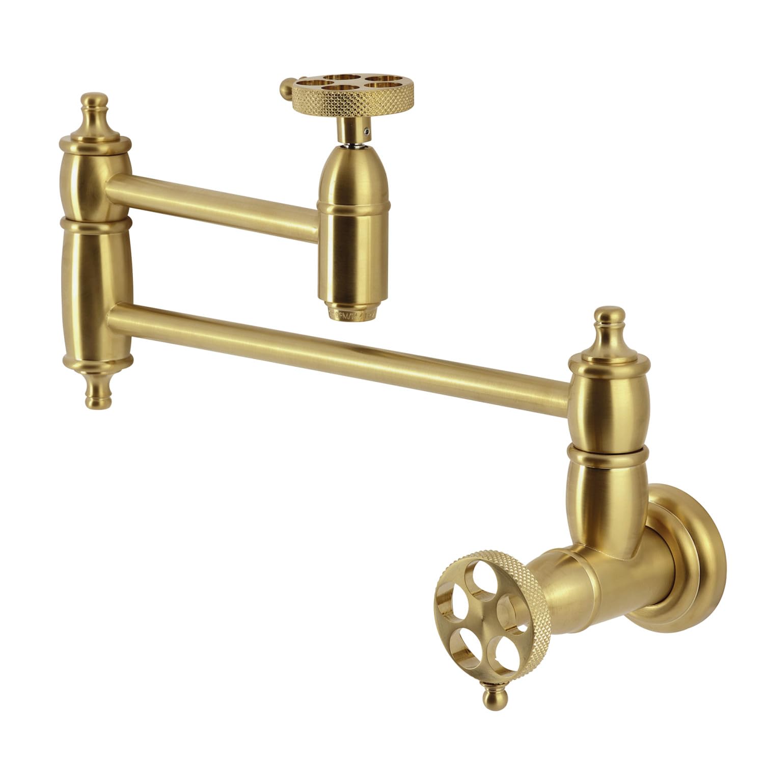 Robinet de remplissage mural pot filler en laiton brossé Kingston Brass Webb KS3107RKX