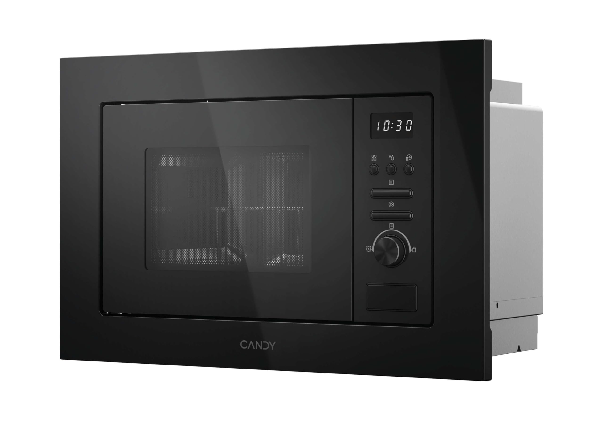 Candy Wave 600 Microonde da Incasso con Grill, Capacità 20 Litri, 800W, Grill 1000W, 13 Programmi Automatici, Funzione Defrost, Controllo Elettronico, 59,5x38,8x34,3 cm (LxAxP), Nero, CA20FMW7NB