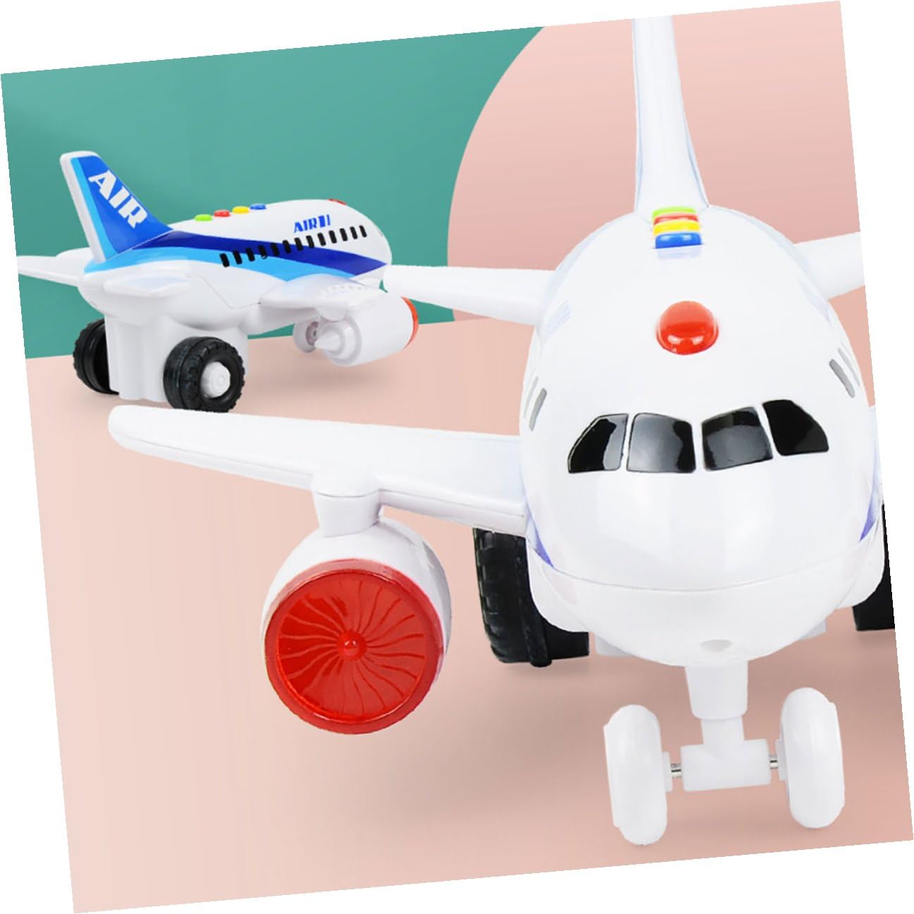Avión de Juguete Inercial para Pequeños, Modelo Compacto y Ligero, Juguete Educativo Temprano Luces Brillantes, sin Batería, Adecuado para Bebés y Desarrollo Motriz