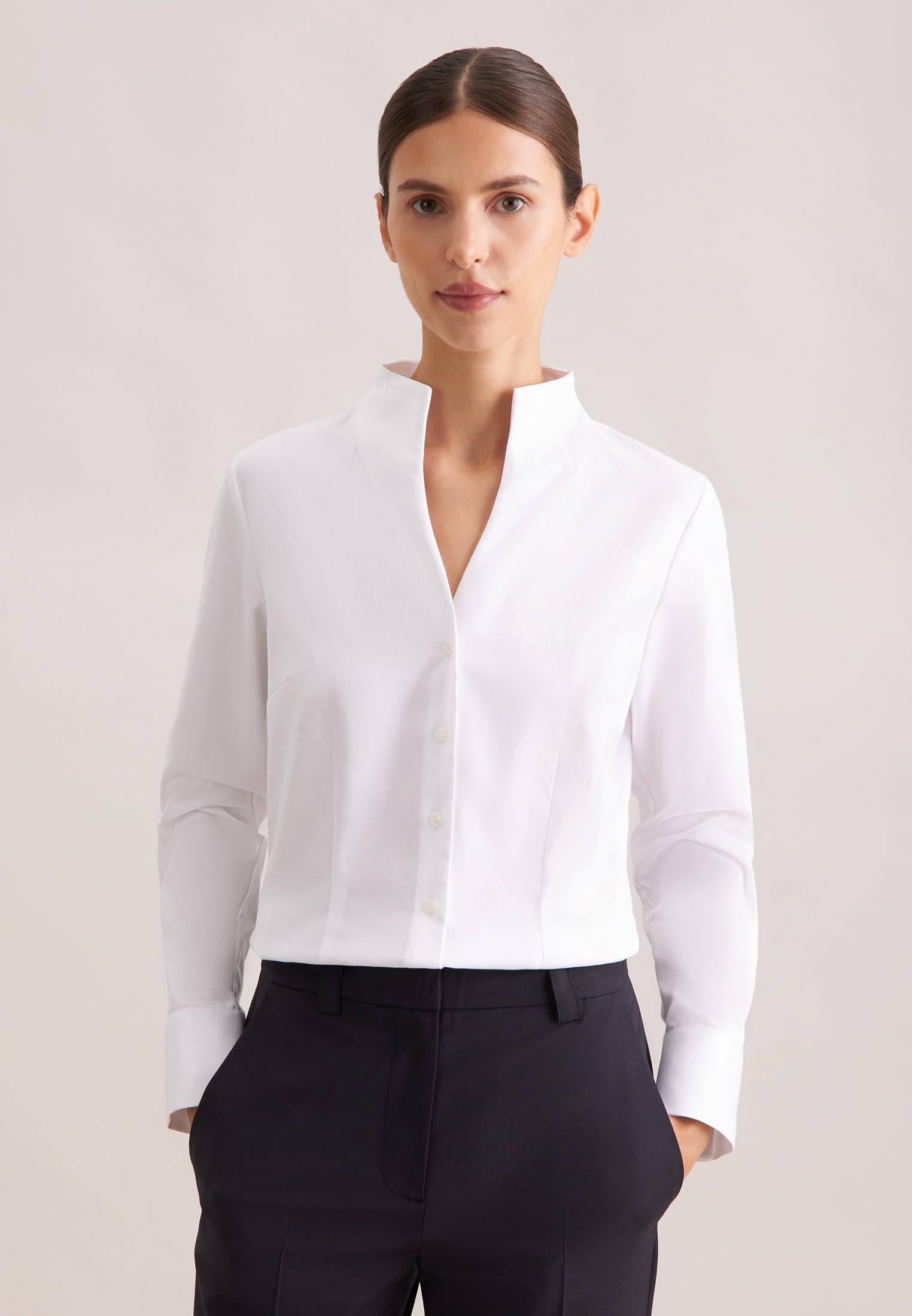 Seidensticker Bluzka Kobiety Bluzka z kielichem Slim Fit