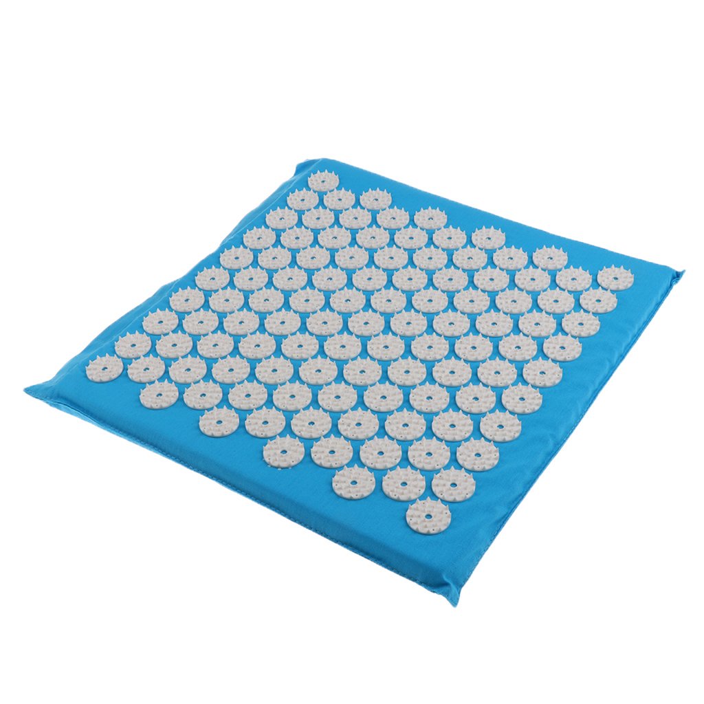 Piccolo tappetino per agopressione da viaggio per alleviare la tensione muscolare, il rilassamento e la qualità del sonno - Schiuma e plastica ABS - Cuscino professionale in lino - Preferito dalle