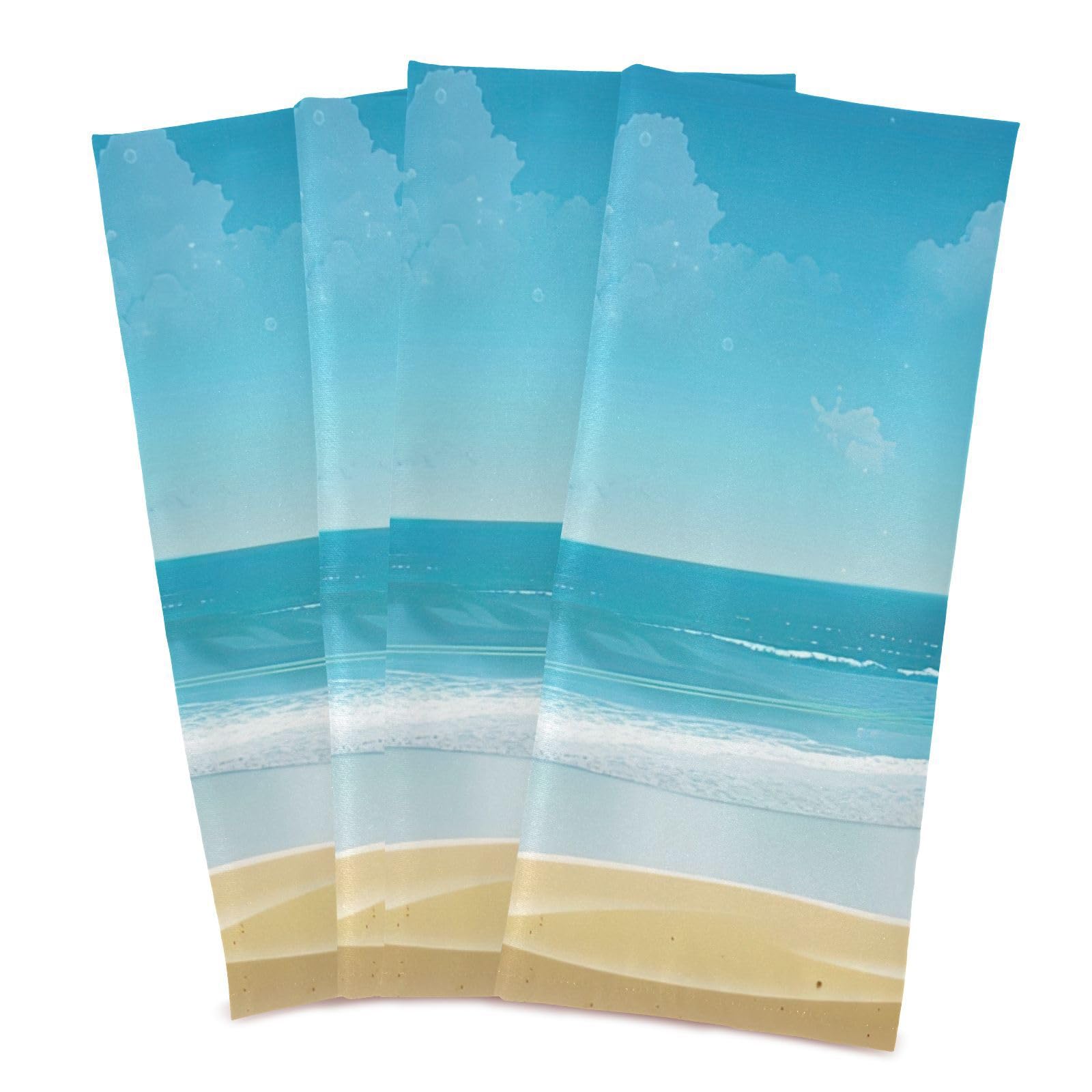 Blue Sky and Ocean Dish Towels Reusable Kitchen Towels Dish Cloth for Household Cleaning (18