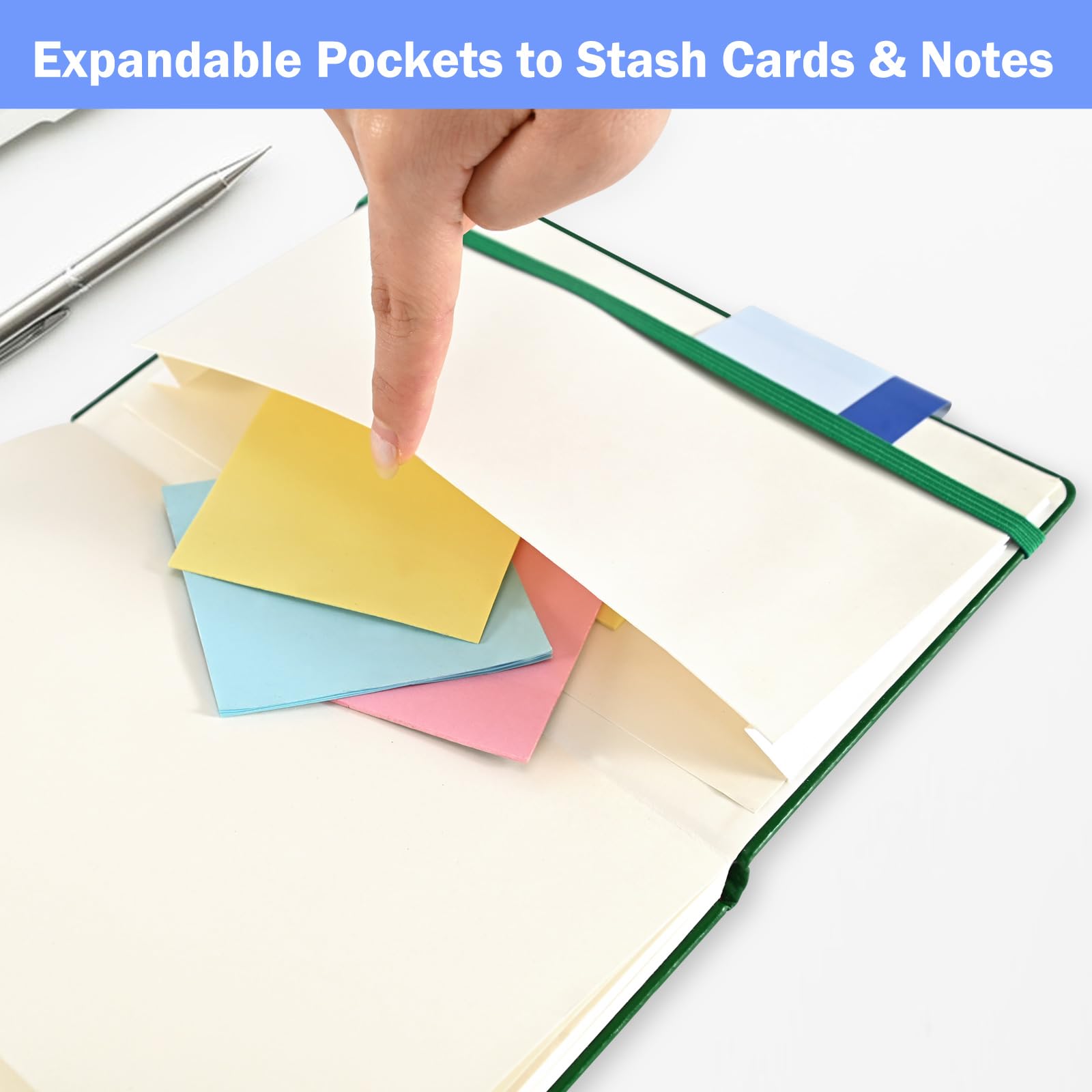 SUQJOY Lot de 4 carnets lignés de 160 pages, 14 x 21 cm pour homme et femme, couverture rigide avec papier épais de 100 g/m², format A5 (couleurs assorties)