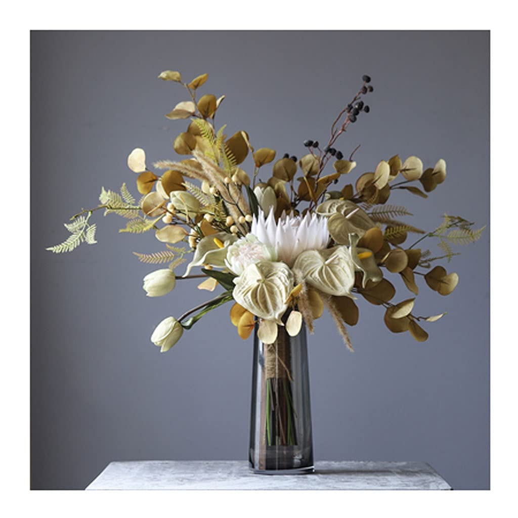 MYUYEE Artificial Flowers Simulation Bouquet Wedding Travel Props Retro Flower Floral Home Decoration Soft Decoration(D)