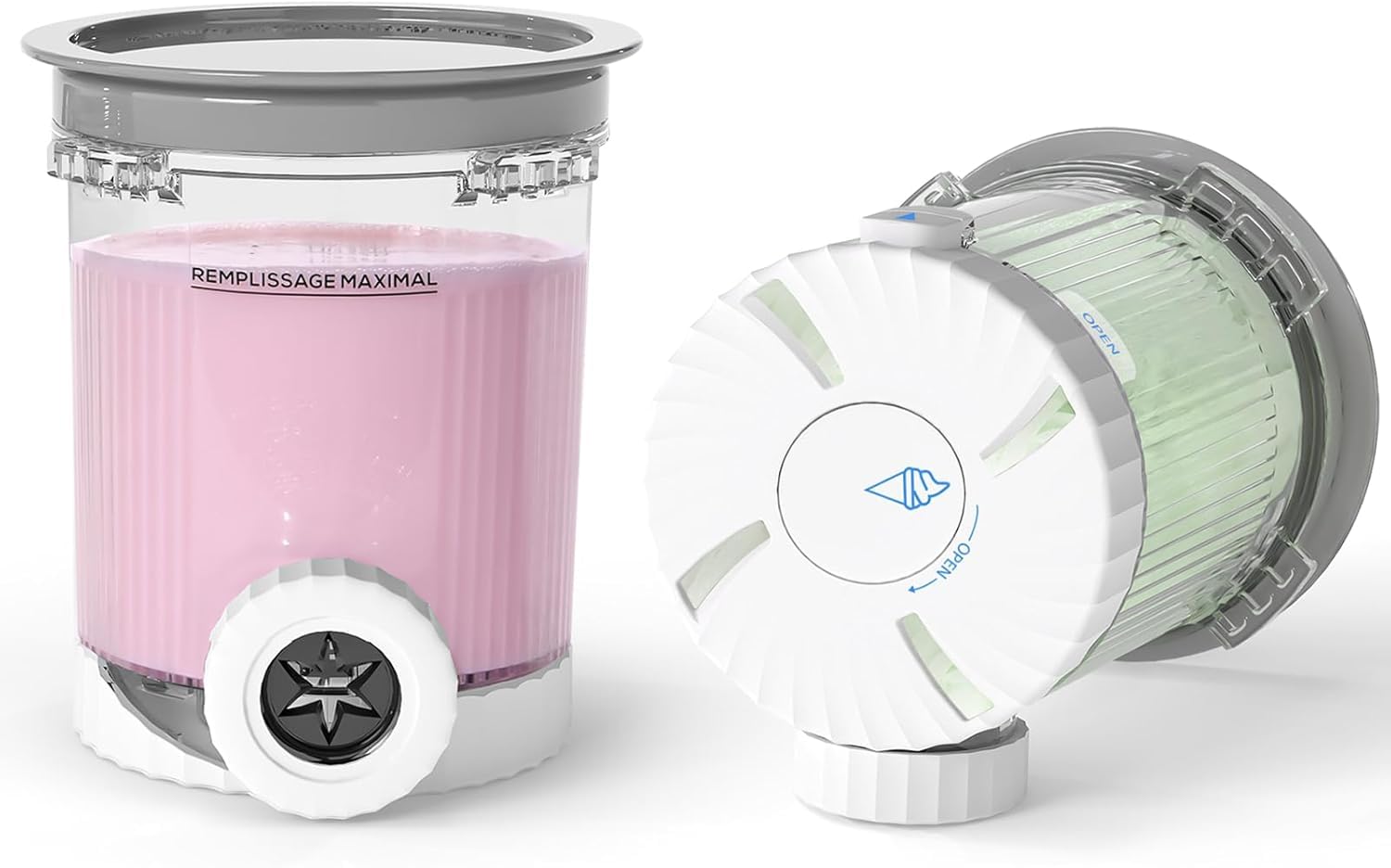 Lot de 2 bacs à glace Ninja Swirl Creami de 480 ml - Compatible avec les machines à glace Ninja Creami NC701 et NC700 - Sans BPA et passe au lave-vaisselle