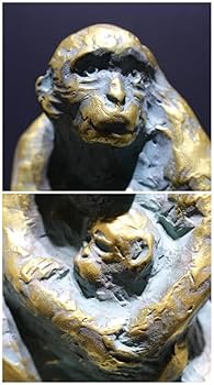 北村西望　慈愛　置物　干支　ブロンズ像　猿　申　彫刻　銅製 Amazon.co.jp: 【申】北村西望ブロンズ像置物「慈愛」1980年干支