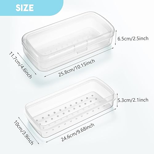 Miniatura 2 de Caja esterilizadora de plástico para herramientas de uñas, bandeja de esterilización, organizador de almacenamiento para pinzas, extensiones de