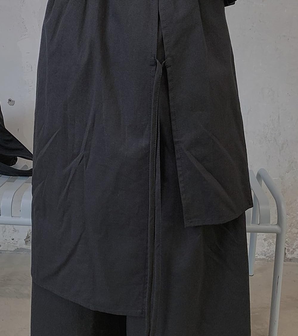 CLANMILUMS Mens Gothic Skirts Pant Japanese Harajuku Black Harem Pants - Image 3