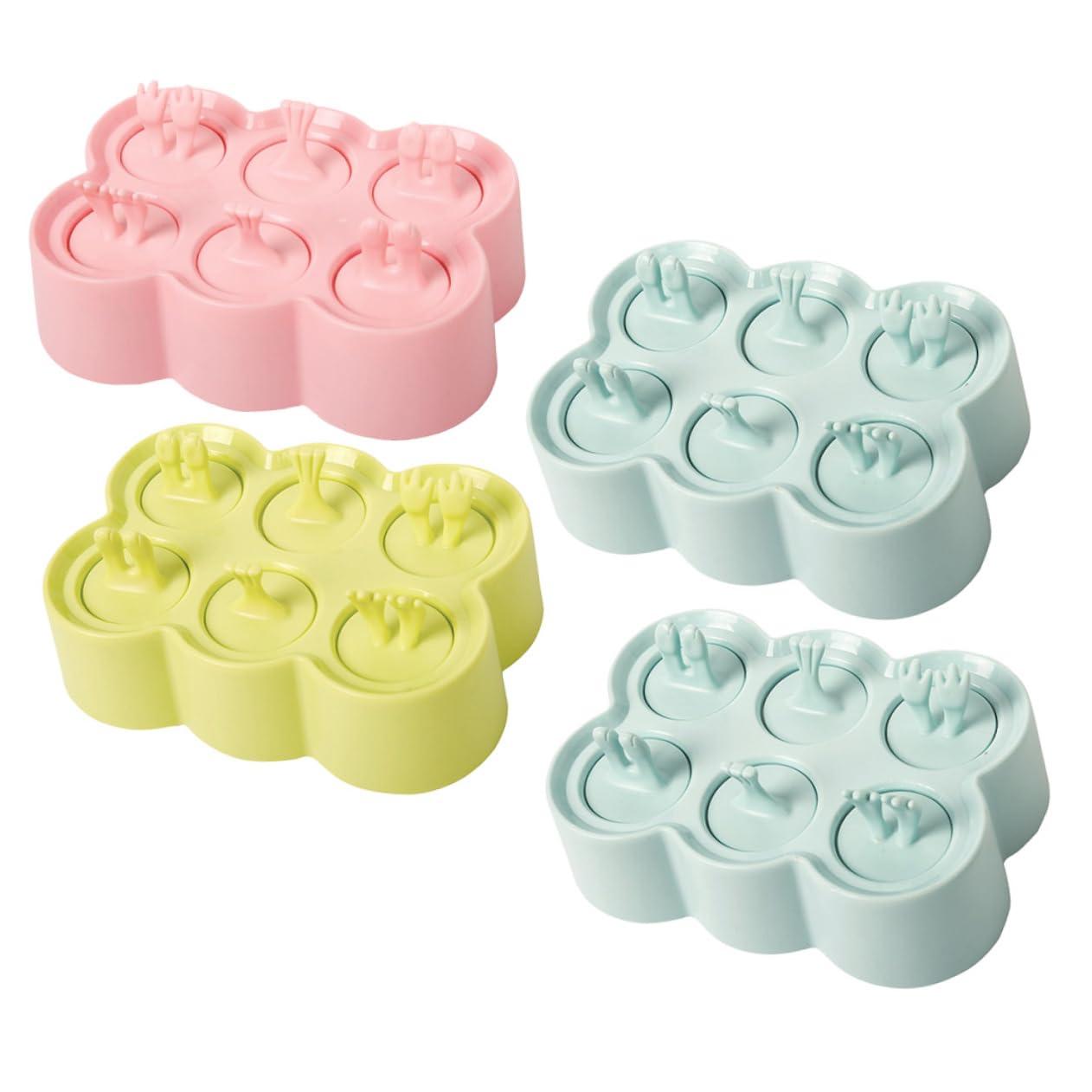 GALPADA 4 ensembles Moule à Glace Silicone DIY Forme Danimaux Réutilisable Froid pour Bâtonnets de Glace Pudding et Bonbons
