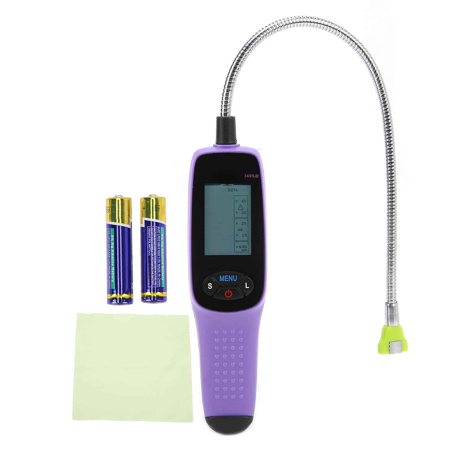 Tester Liquido Freni con Display LED, Strumento Diagnostico Olio Portatile per DOT3 DOT4 DOT5, Misurazioni Accurate e Facile Utilizzo