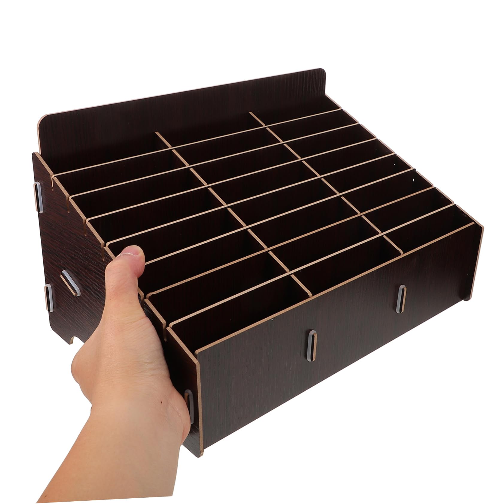 VICASKY Scatola Portaoggetti da Scrivania in Legno Scomparti Multipli, Organizer per Cellulare Multifunzionale per L'uso in Aula e Ufficio