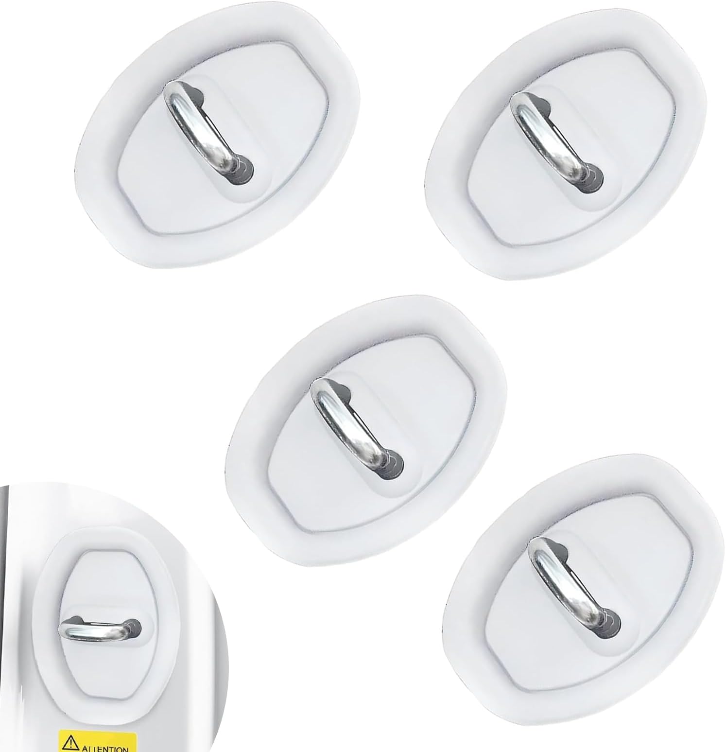 4 PCS Car Door Latch Lock Cover, Silicone Door Latch Guard, Anti-Collision Car Doors Protector, Universal Self-Adhesive Doors Lock Protective Cover for Most Vehicles (White)