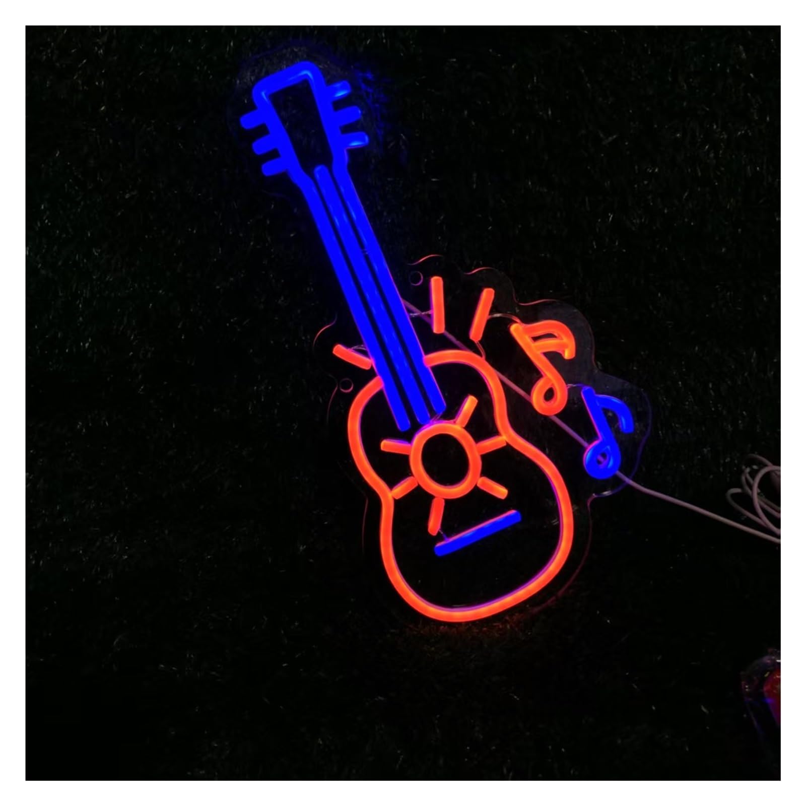 Insegna al Neon Insegna Al Neon Per Chitarra, Musica, Studio Di Registrazione Musicale, Bar, Ristorante, Negozio, Decorazione Da Parete 48x28.2cm