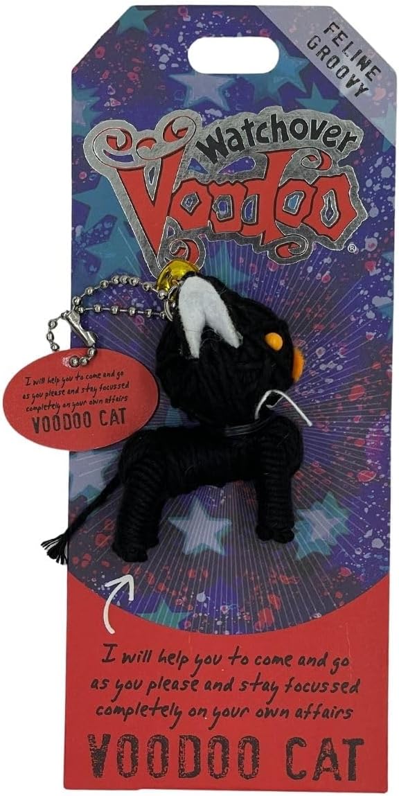 Watchover Voodoo Llavero de gato vudú de 3 pulgadas, regalo hecho a mano para traer buena suerte y positividad a donde quiera que vayas