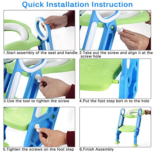 Potty Training Seat for Boys and Girls with Sturdy Non-Slip Step Stool Ladder Portable Toddler Potty Seat Perfect for Potty Training