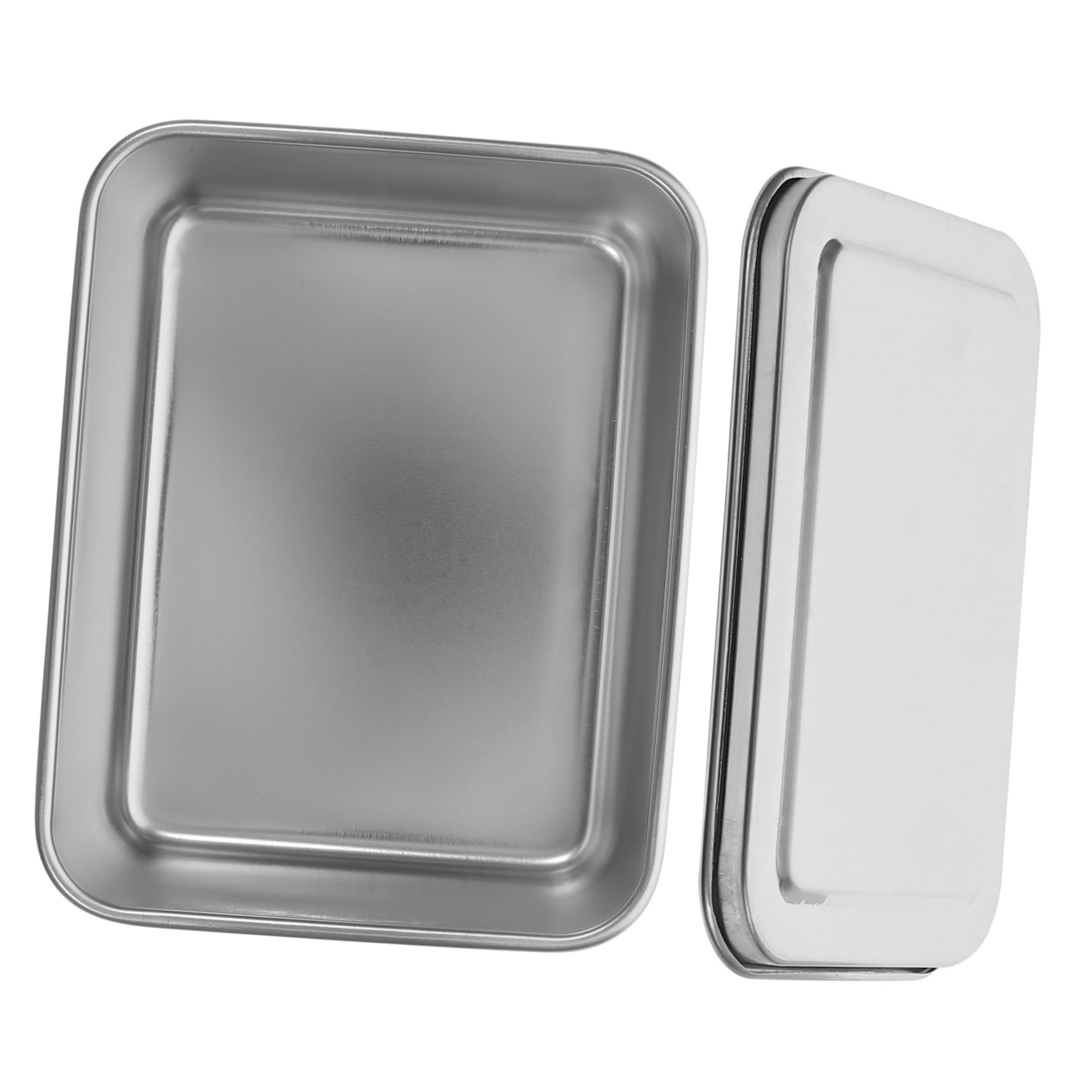 1Set Stainless Steel Tiramisu Baking Pan with Lid Cake Serving Pan for DIY Cakes Easy to Clean for Banana Bread Meatloaf and Sourdough