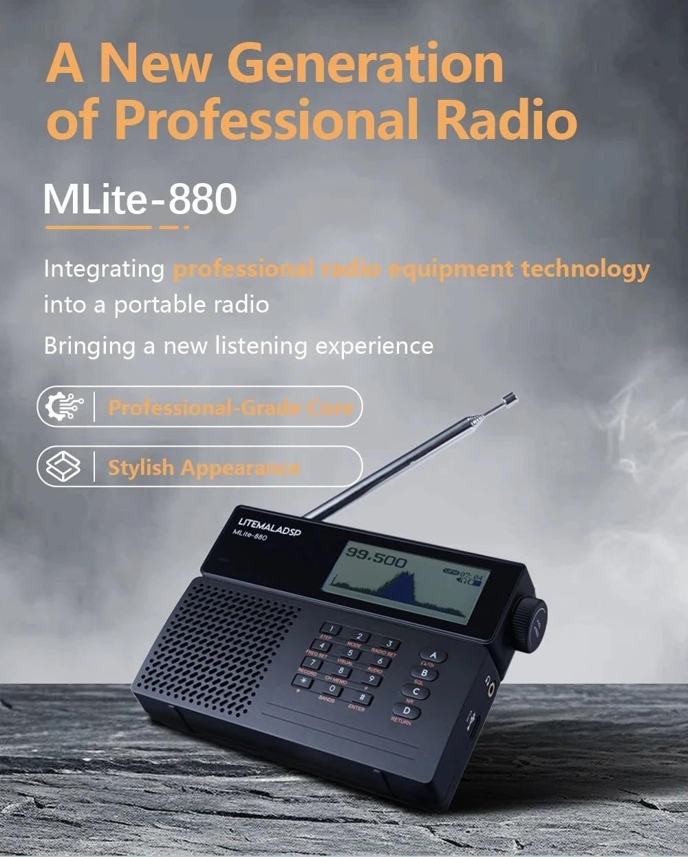 MLite-880 Softwaredefinierter Funkempfänger für Malahit, AM für FM LW für mw SW VHF SSB CW mit Spektrumanzeige und Rauschunterdrückung