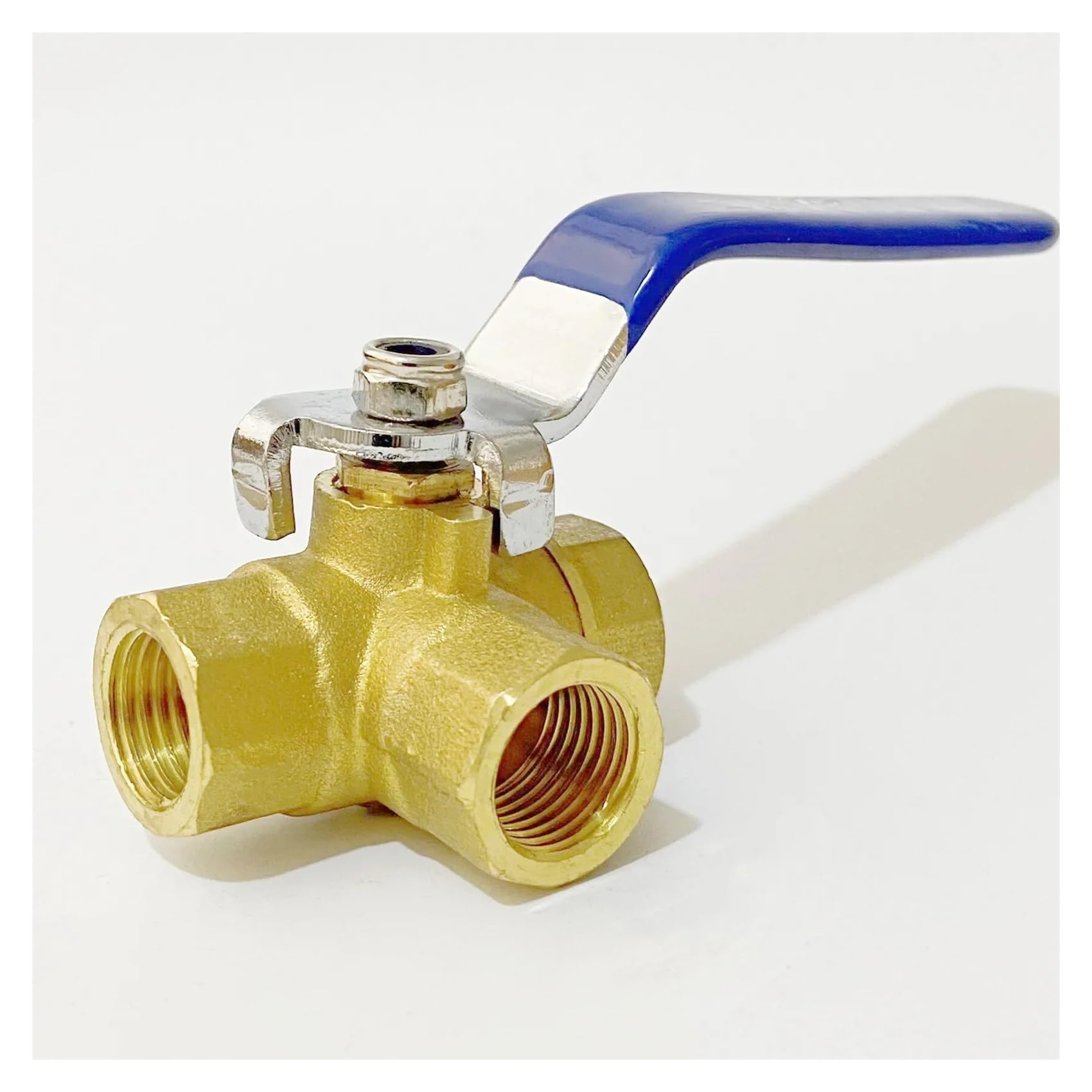 Brass L-Port 3 Way Ball Valve Connector 1/4" 3/8" 1/2" 3/4" 1" Female Thread(1")