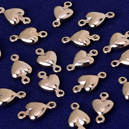 9.7x5.5mm brass heart slippy Spacer Beads with 2 holes,Spacer Connectors,spacer metal beads,sold 20pcs/lot,rose gold