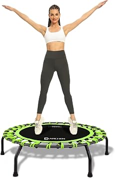 DARCHEN 350lbs Rebounder Mini Trampoline for Adult, Indoor Small Trampoline for Exercise Workout Fitness, Upgrade Design Bungee Trampoline for Safer Quieter Bounce [40 Inches]