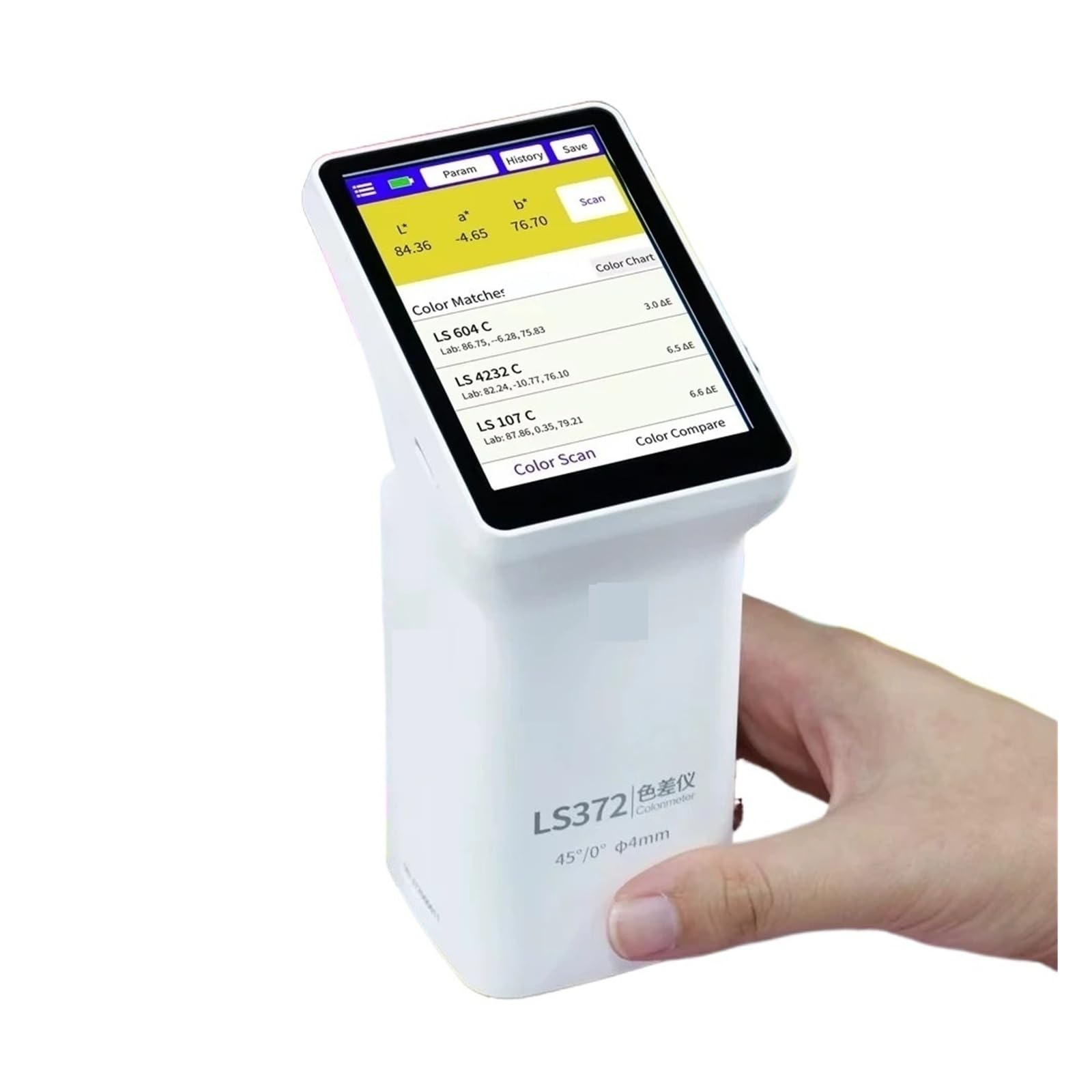 Controllo APP colorimetro touch screen con apertura 4 mm LS372