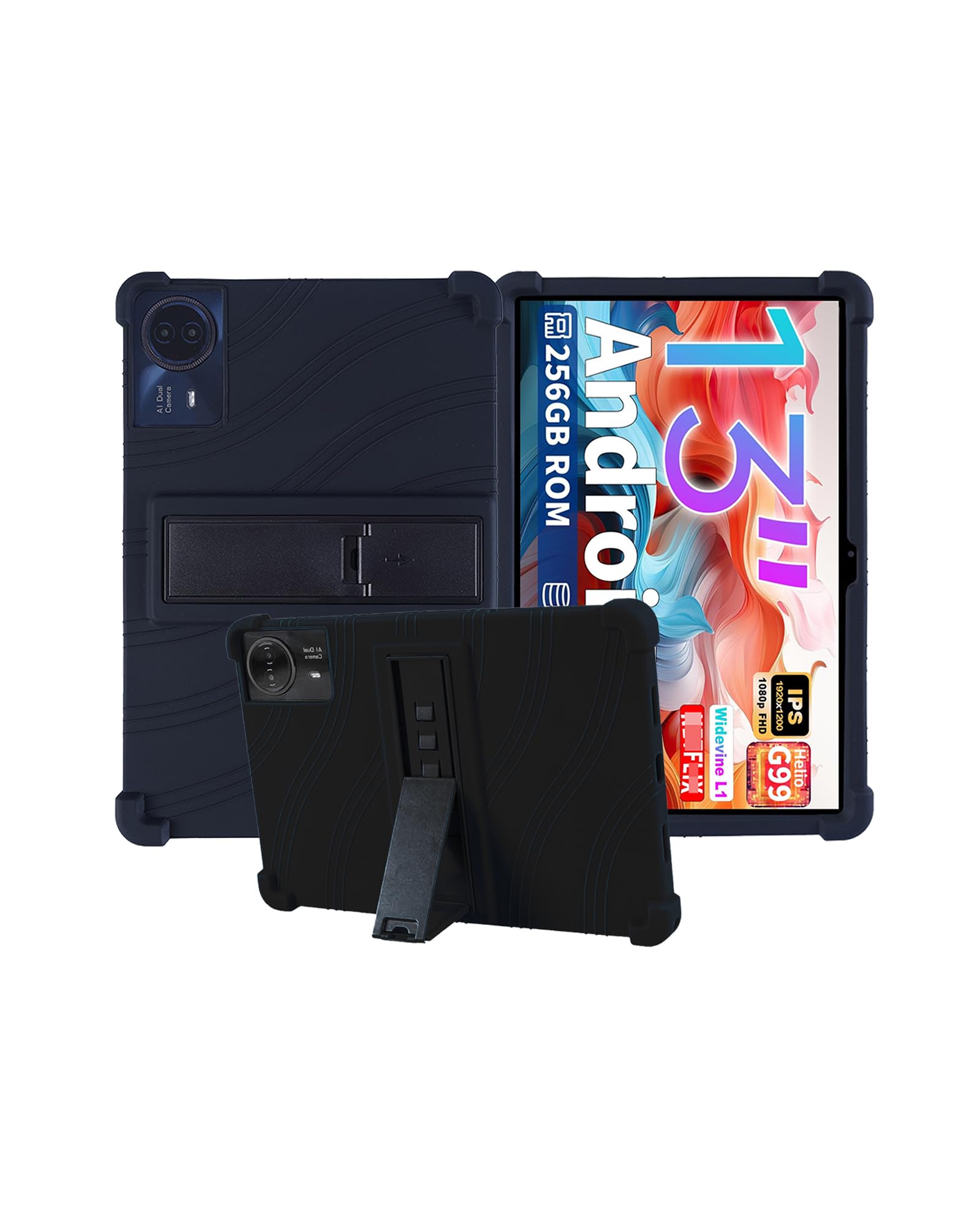 BOVUGAC - Funda para tablet TECLAST T65Max de 13 pulgadas, silicona suave, ajustable, a prueba de golpes, apta para niños, para TECLAST T65Max de 13 pulgadas (negro)