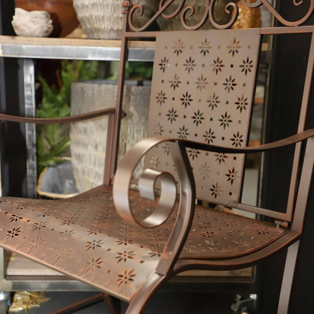 Krzesło ogrodowe metalowe brązowe dł. 61 x szer. 55 x wys. 96 cm