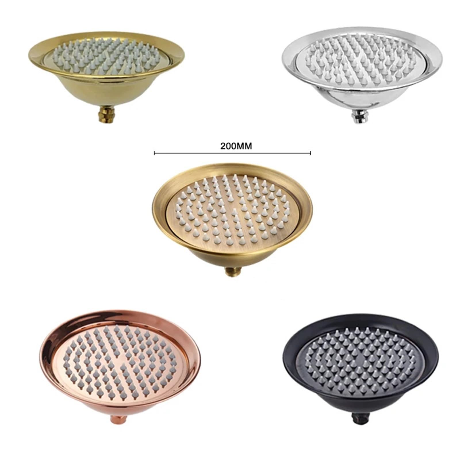 Alcachofa-ducha-Retro Ducha tipo lluvia redonda de latón antiguo 8 pulgadas