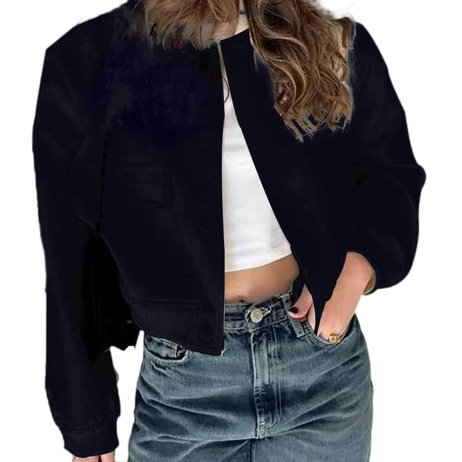 Frühling europäische und Amerika Mode neues Temperament Pendler Rundhals einreihige Langarmjacke-Rosa-3XL