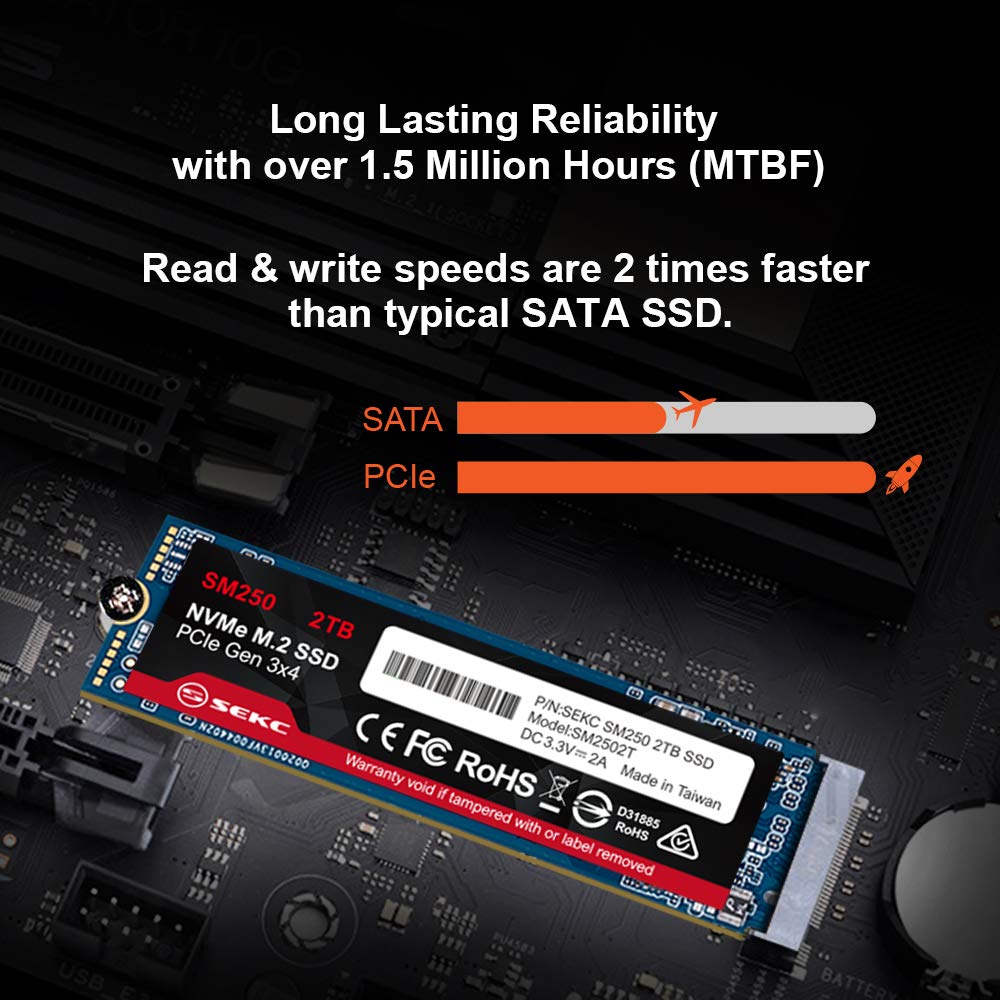 Amazon | SEKC SSD 2TB NVMe M.2 2280 PCIe Gen3.0x4 SSD (内蔵型) 3D