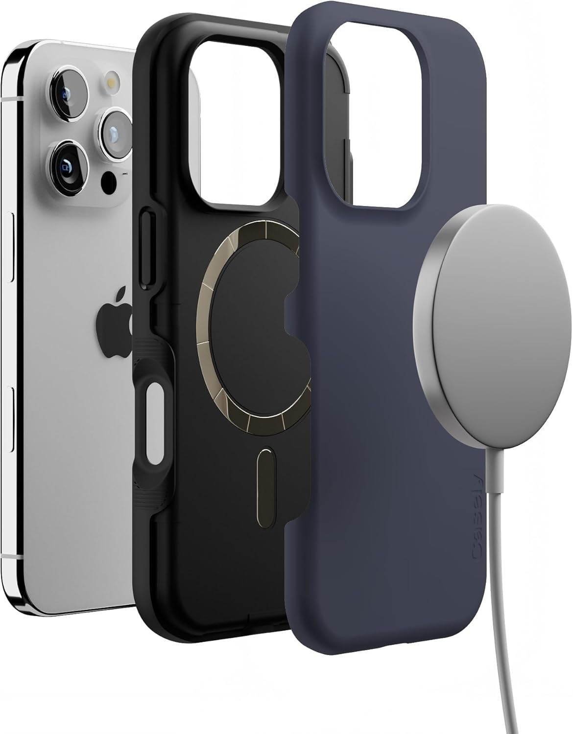 Casely iPhone 16 Pro Case | The Boyfriend Collection | Slate Blue | Bold Protective Design | Compatible with MagSafe - Image 4