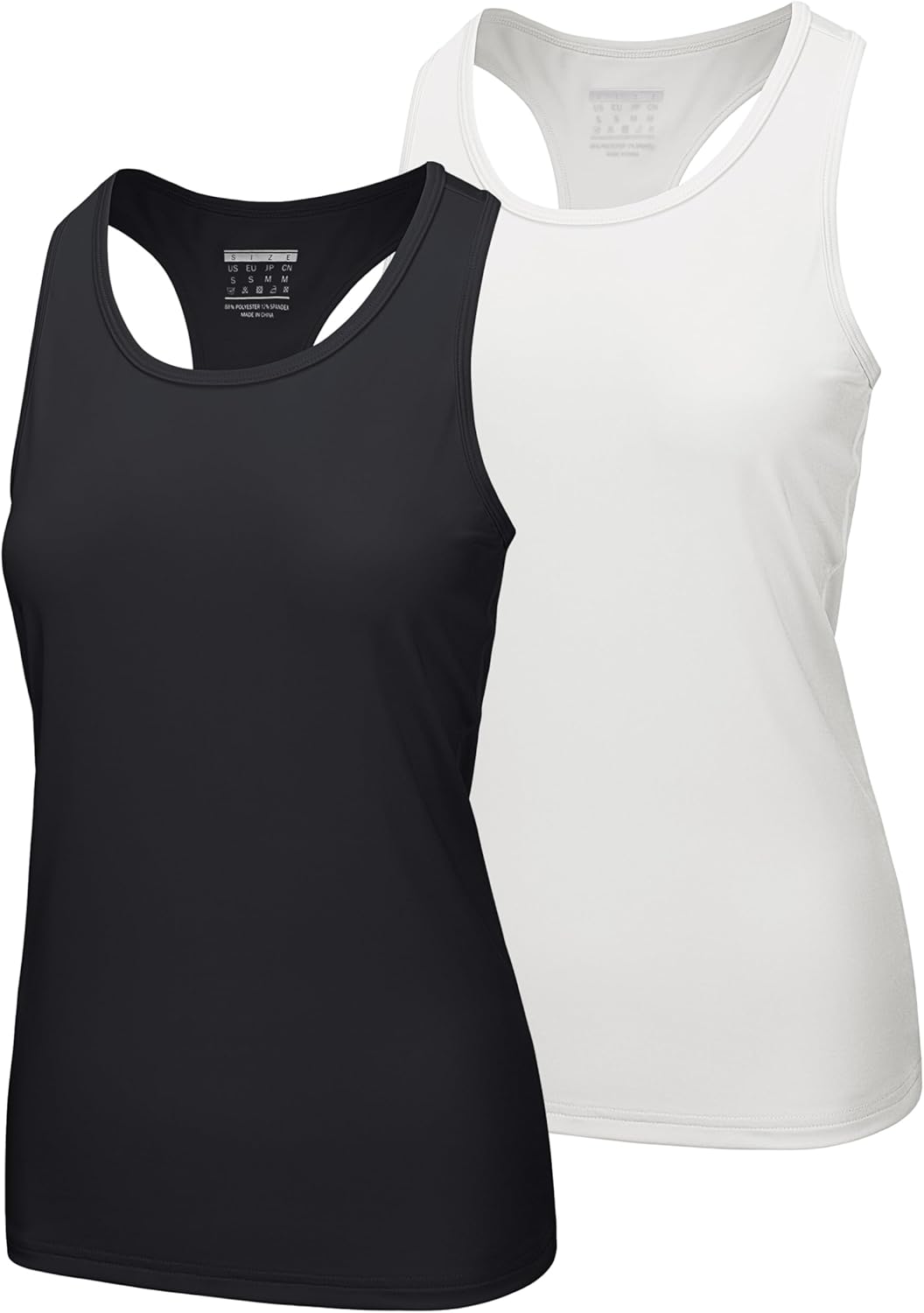MAGCOMSEN Women's Workout Tank Tops 2 Pack Racerback Tank Quick Dry Athletic Yoga Running Top SPF 80+ Sleeveless Shirt