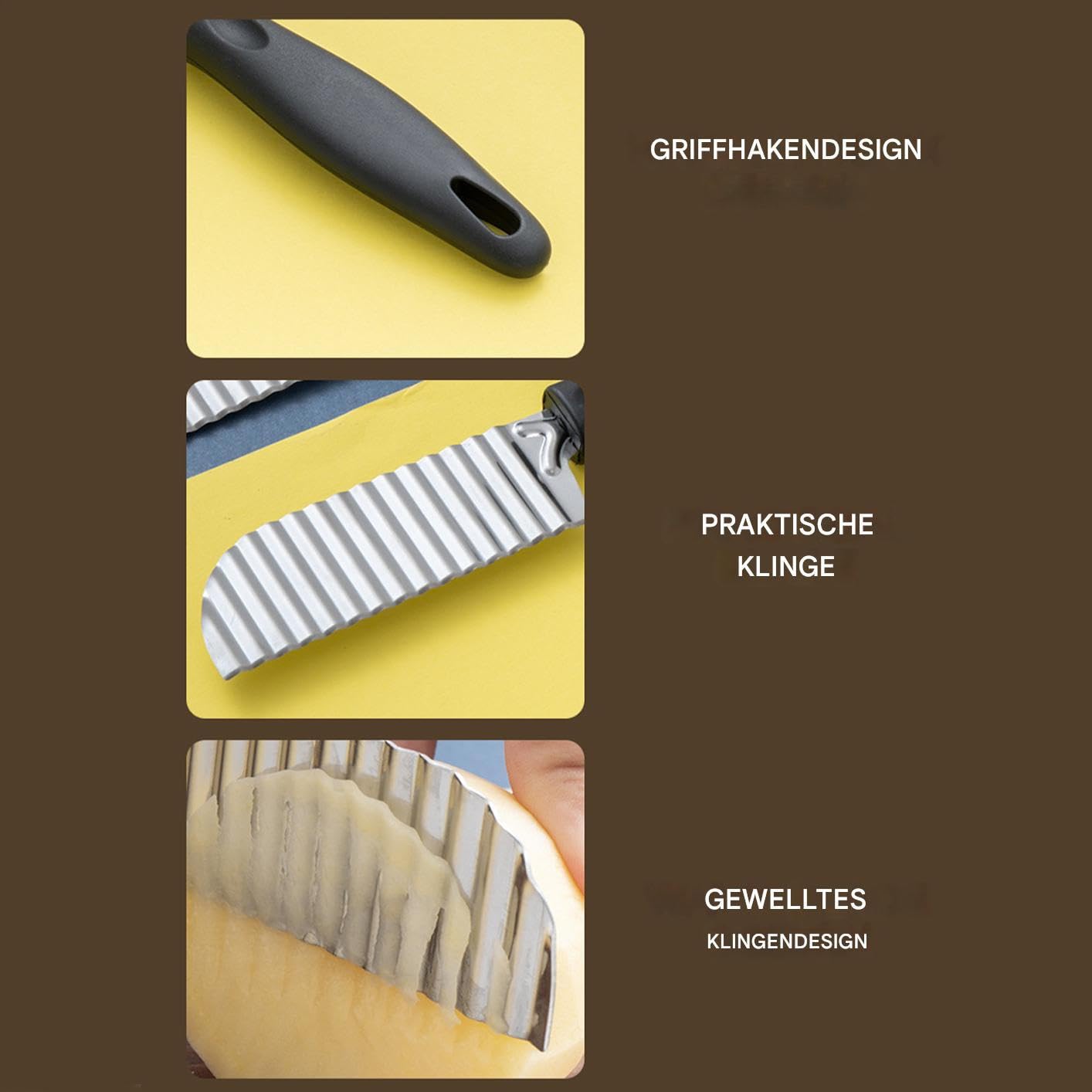 Kartoffelschneider zerkleinerer und Küchenhelfer Werkzeuge | Crinkle-Kartoffelschneider, Wellenschneider Zerkleinerer Werkzeuge für und Karotten Gurken Mais Brot Kochen und