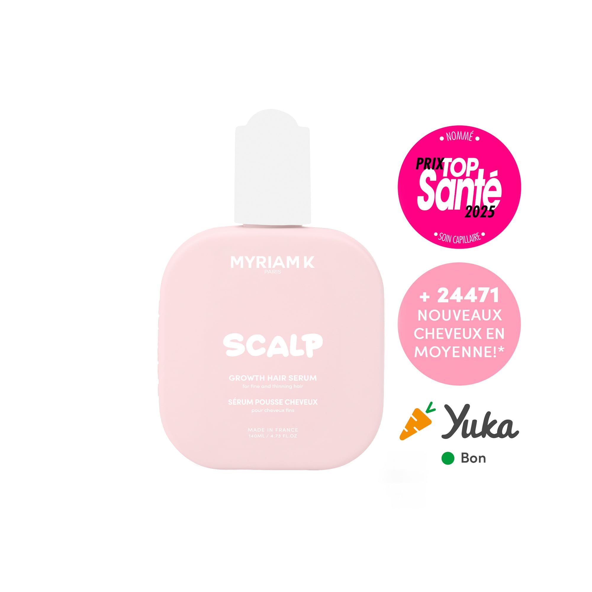 MYRIAM K PARIS – Sérum Pousse Cheveux 140ml – Scalp – Stimule la Croissance & Réduit la Chute – Complexe Actif aux 9 Plantes & Procapil – Pour Cheveux Clairsemés ou Affinés