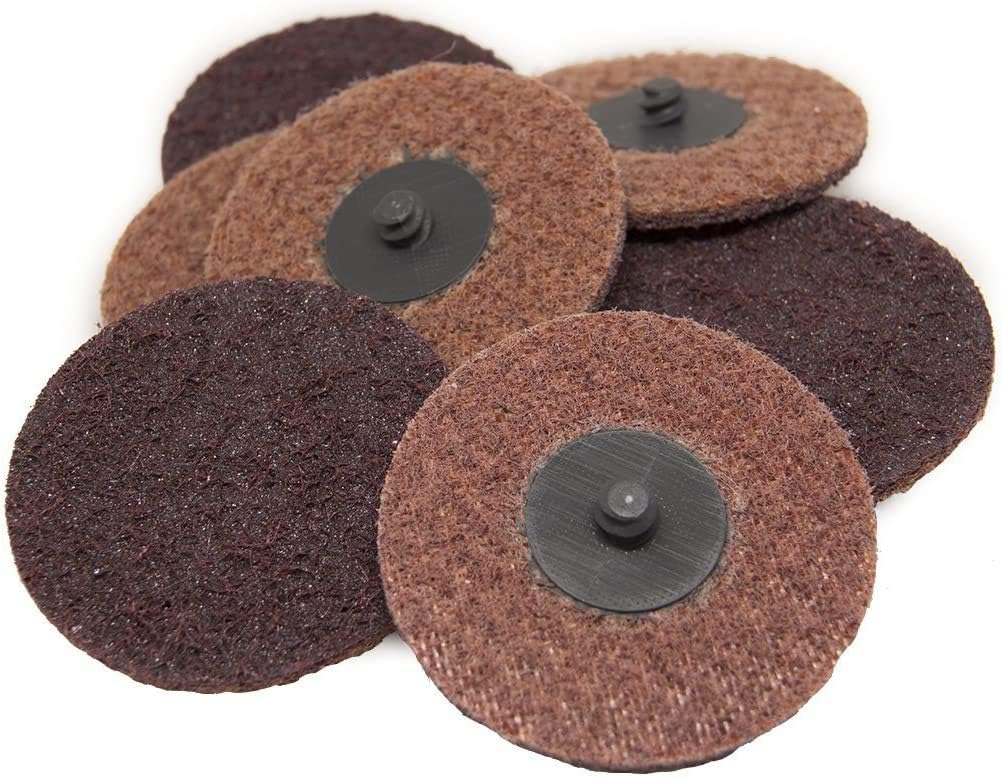 Benchmark Abrasives 3" Quick Change Nylon Surface Conditioning Discs for Sanding Polishing Paint Removal with a Male R-Type Backing Use with Die Grinder - (25 Pack)(Medium)
